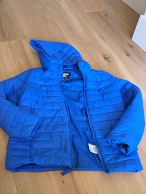 Lands' End Bright Blue Quilted Hooded Puffer Jacket - Kids